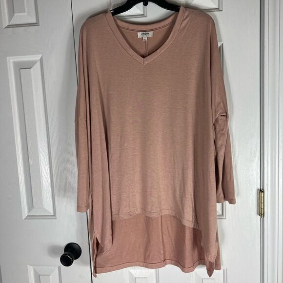 Umgee Womens Oversized Tan Blouse Size Small - Picture 1 of 3